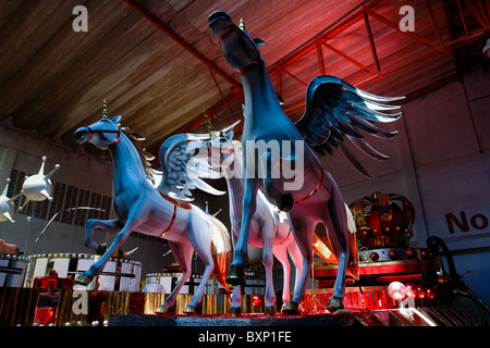 An unfinished allegorical float during the construction process in the Carnival workroom, Barranquilla, Colombia. Stock Photo