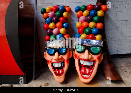 Unfinished allegorical statues during the construction process in the Carnival workroom, Barranquilla, Colombia. Stock Photo