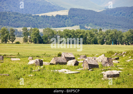 Cemetery at the Fortress of Lori Berd in Northern Armenia Stock Photo