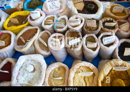 Food Market or Shuka in Vanadzor Armenia Stock Photo