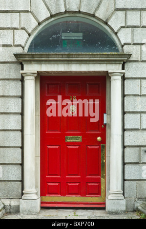 Georgian architectural style front door and doorway in Merrion Square, Dublin city centre, Ireland Stock Photo