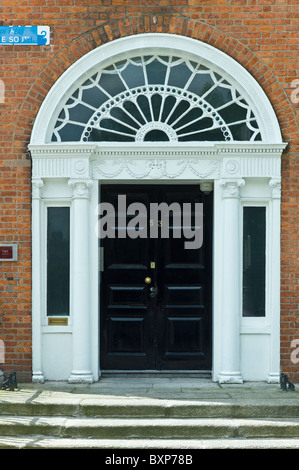 Georgian architecture front door and doorway in Merrion Square, Dublin city centre, Ireland Stock Photo