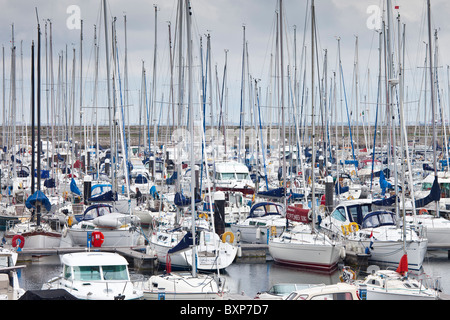 Yachts in the marina at Dun Laoghaire harbour, East Coast of Ireland Stock Photo