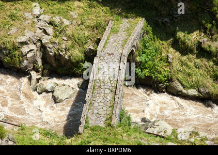 Medieval bridge the Fortress of Lori Berd in Northern Armenia Stock Photo