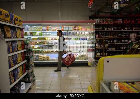 Shopping in a supermarket, Kyrenia, Turkish Republic of Northern Cyprus Stock Photo