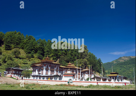 Kurjey Lhakhang temple (1652 by Mingyur Tenpu), Jakar, Bumthang, Chokor Valley, Bhutan, Asia Stock Photo