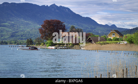 Sévrier (74) : shores of Lake Annecy Stock Photo