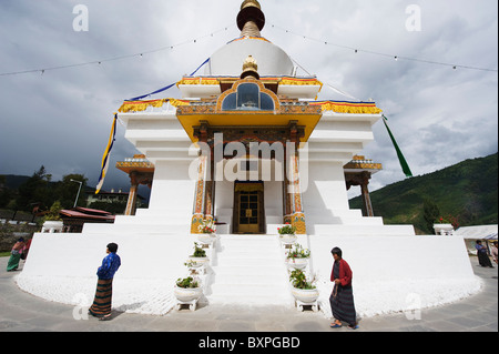 Pilgrims at the National Memorial Chorten, Thimphu (capital city), Bhutan, Asia Stock Photo