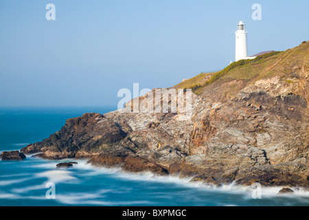 Trevose Head Lighthouse, Cornwall England UK Stock Photo
