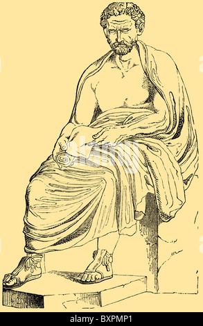 Demosthenes (384–322 BC), Greek statesman and orator of ancient Athens Stock Photo