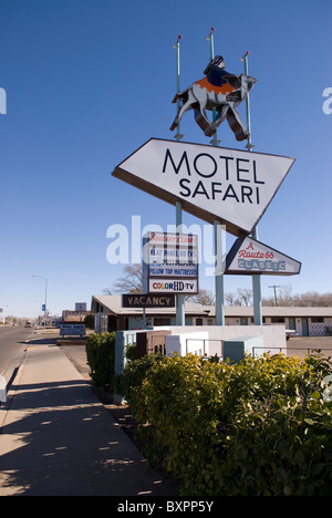 Motel Safari Sign Tucumcari New Mexico USA Stock Photo