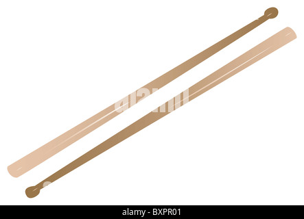 Vectorized drum sticks, can be fully scaled Stock Photo