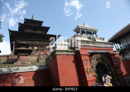 The Buddhist shrine near Durbar Square in Kathmandu, Nepal in Asia Stock Photo