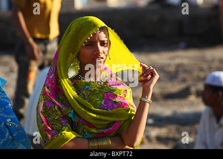 Beautiful Indian girl in Mumbai, India Stock Photo