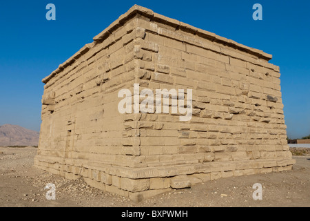 The Graeco-Roman Temple of Deir el-Shelwit dedicated to the Goddess Isis, near Malkata, West Bank, Luxor, Egypt Stock Photo