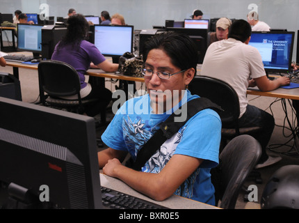 College students study in a campus library, University of Arizona, Tucson, Arizona, USA. Stock Photo
