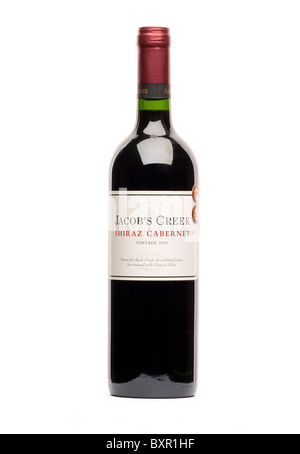 bottle of Jacob's Creek  Shiraz Cabernet red wine from Australia Stock Photo