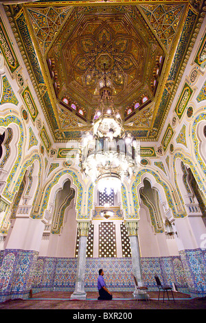 Praying inside the Washington Islamic Center Mosque, Washington DC Stock Photo
