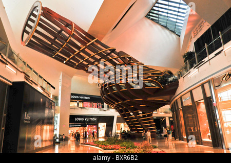 Wood sculpture surrounding restaurant in City Center, Las Vegas, Nevada Stock Photo