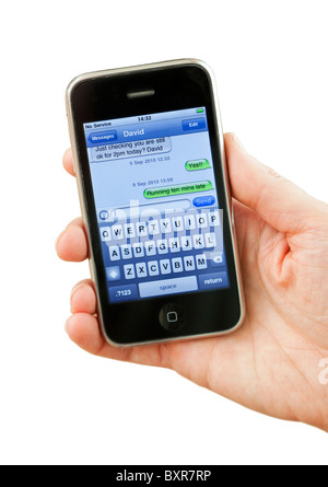 email on iPhone screen Stock Photo