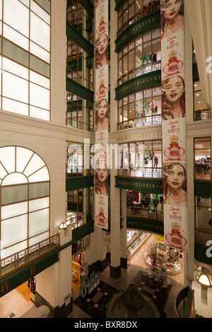 interior of atrium in Macy's store department, formerly Marshall Field's, State Street, Chicago, Illinois, USA Stock Photo