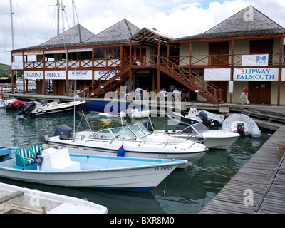 The marina office Falmouth Harbour Antigua West Indies Caribbean Stock Photo