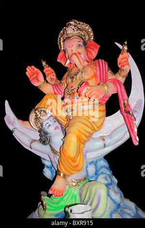 A 10 foot  Ganpati Idol in workshop, At Lalbaug, Mumbai, Stock Photo