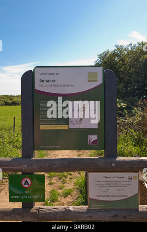 The Benacre National Nature Reserve in Benacre , Suffolk , England , Great Britain , Uk Stock Photo