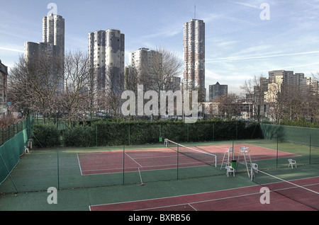 Taken from the La Defense area. Here we can see buildings of the Pablo Picasso project imagine by the architect Emile Aillaud Stock Photo