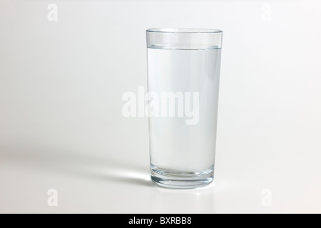 Plain glass full of water Stock Photo