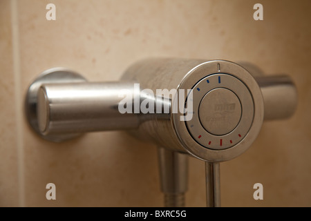 A stylish shower unit made by Mira fitted in a modern decorated bathroom Stock Photo