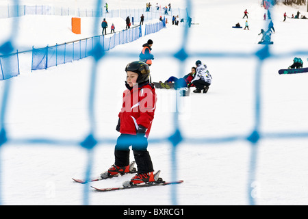 Ski school, Bardonecchia, Turin province, Piedmont, Italy Stock Photo