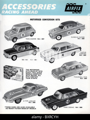 Brochure cover for Airfix Motor Racing Slot Car models introduced in 1963 Stock Photo