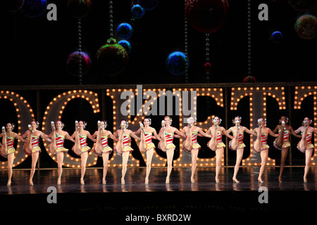 Rockettes dancing  - Radio city music hall Christmas spectacular show in New York city 2010 Stock Photo