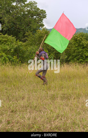 Donga stick fight ceremony, Surma tribe, Tulgit, Omo river valley, Ethiopia Africa Stock Photo