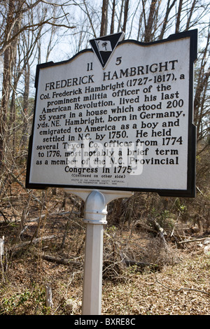 FREDERICK HAMBRIGHT (1727-1817), a prominent militia officer of the American Revolution, lived his last 25 years Stock Photo