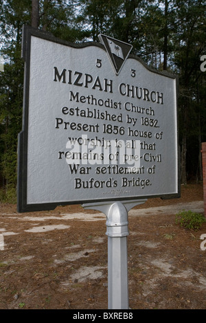 MIZPAH CHURCH Methodist Church established by 1832. Present 1856 house of worship Stock Photo