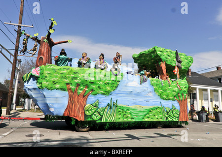 Brass Monkey' (type of drink) float in Krewe of Thoth parade, Mardi Gras 2010, New Orleans, Louisiana Stock Photo
