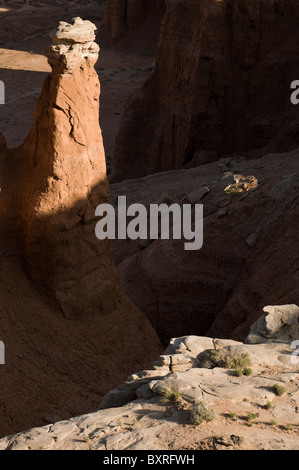 View of Cathedral Valley hoodoos from Lower South Desert Overlook, Capitol Reef National Park, Utah Stock Photo