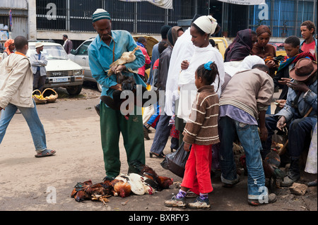 Market street scene, Mercato Addis Ababa, Ethiopia Africa Stock Photo