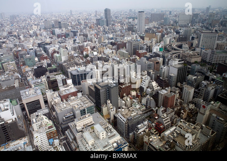 Asia, Japan, Tokyo, Nihonbashi, Marumachi, View of Mandarin Oriental Hotel at cityscape Stock Photo