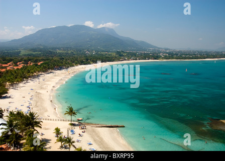 Dominican Republic, Puerto Plata, Playa Dorada and Monte Isabel de la Torre, View of beach Stock Photo