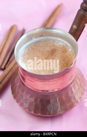 Sahlep made with milk - traditional turkish drink Stock Photo - Alamy