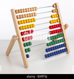 Abacus with beads to left and right Stock Photo