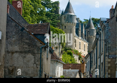 France, Loire, Montresor, View of castle in village Stock Photo