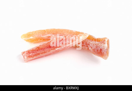 Dried papaya on white background Stock Photo