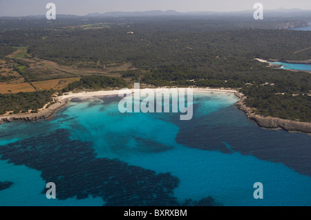 Cala de Son Saura, bay, aerial view, Menorca, Balearics Stock Photo