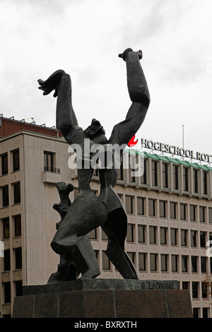 'De Verwoeste Stad' sculpture by Zadkine (1890-1967) in Rotterdam, The Netherlands. Stock Photo