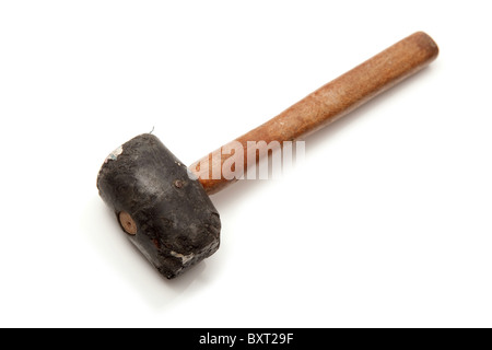 Rubber mallet or hammer isolated on a white studio background. Stock Photo