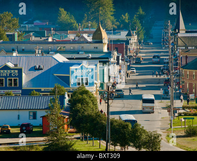 Broadway Street running through Skagway, Alaska Stock Photo